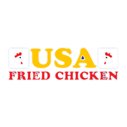 U.S.A Chicken, Burgers, Peri Peri logo.